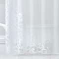 Homeroots 72 x 70 x 1 in. White Contemporary Velvet Scroll Shower Curtain 399748